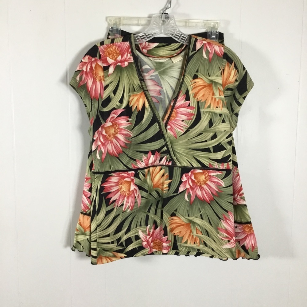 Tommy Bahama Hawaiian Floral Vacation Outfit Size XS 100% Silk Skirt Tank Top
